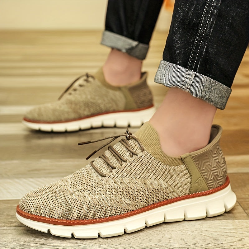 Men's Casual Slip-On Sneakers Breathable Fabric Round Toe for Party and Everyday Wear