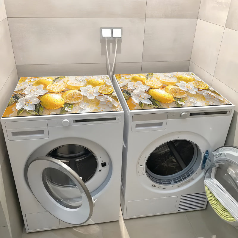 Absorbent Lemon Floral Drying Mat Non-Slip Polyester Kitchen Sink Pad