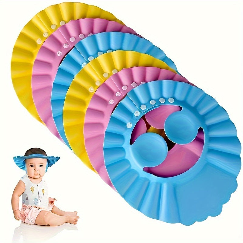 Waterproof Adjustable Baby Shower Cap Reusable PU Polyurethane Hair Protection