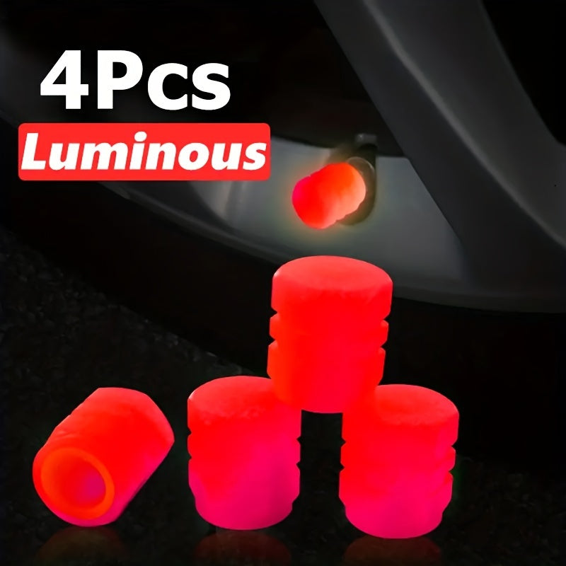 Car Bicycle Motorcycle Fluorescent Valve Caps 4Pcs 8Pcs 12Pcs Luminous