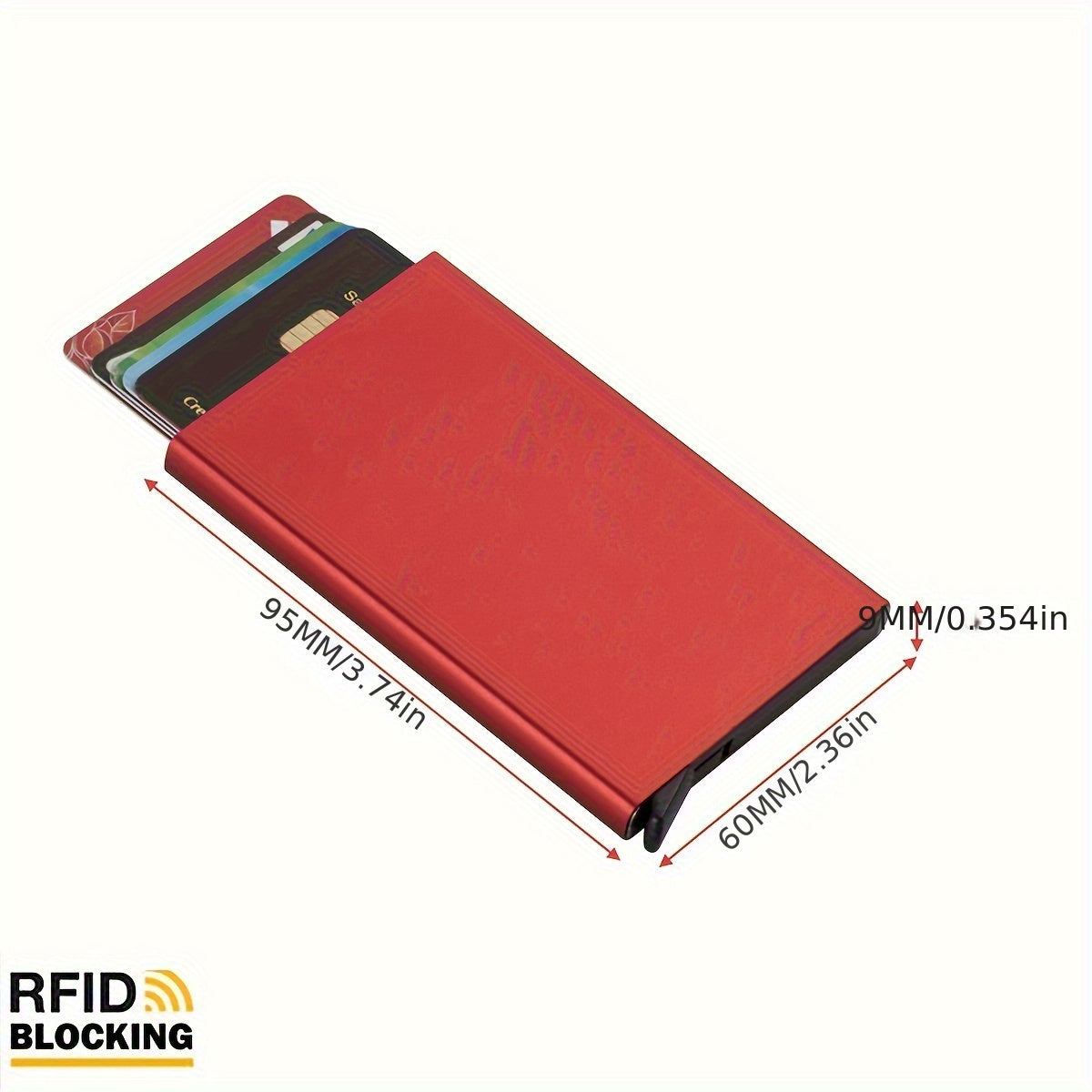 Men's RFID Aluminum Card Holder with Automatic Pop-Up Black Slim Wallet for Daily Use