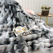 Soft Tie-Dye Faux Fur Throw Blanket for Couch Bed Sofa Travel 50x60 Inches