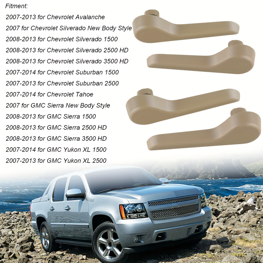Chevrolet GMC yuk mashinası, SUV uchun old va orqa o'rindiqni yengil qaytarish uchun tutqich, lever, qora, juft