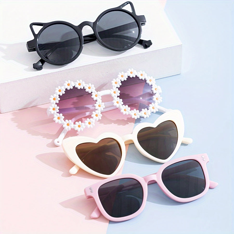 4 dona O'smirlar uchun ayiq quloqli ramkali modali ko'zoynaklar, ochiq havoda himoya qilish uchun, basseyn partiyalari va maxsus tadbirlar uchun sovg'a sifatida ideal.