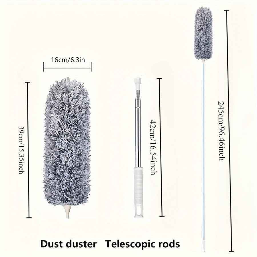 Retractable Vacuum Cleaner with Flexible Head for High Ceilings and Furniture