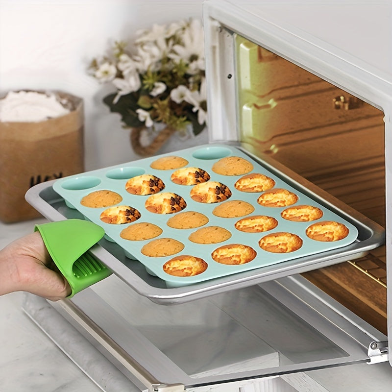 Зеленая силиконовая форма для выпечки на 24 мини-кекса, маффинов и десертов