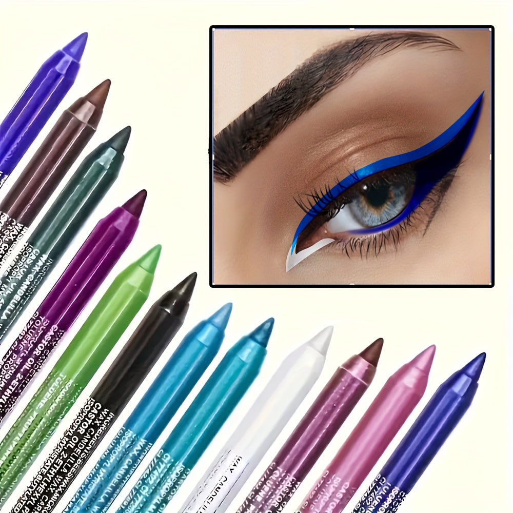 12-Piece Waterproof Eyeliner Set with Shimmering Effects, Eyeshadow and Highlighter
