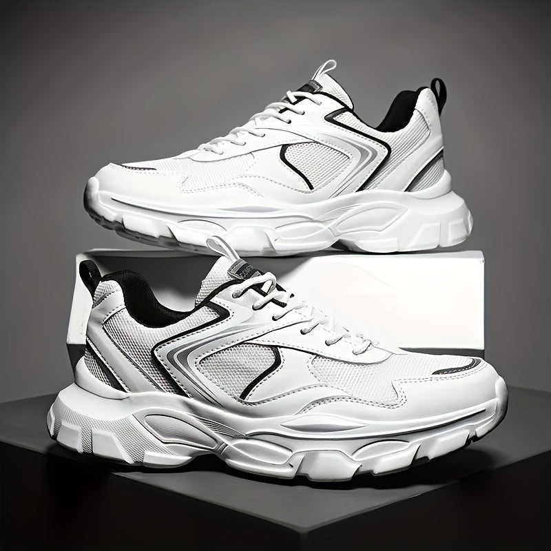 Erkaklar uchun prep stili sport krossovkalari, nafas oladigan to'r bilan, soxta pastki dizayn, bir rangda. Tasodifiy yugurish va mashg'ulotlar uchun ideal. Yuqori burchak, EVA taglik, mato ichki qismi va bog'ichli yopish bilan ajralib turadi.