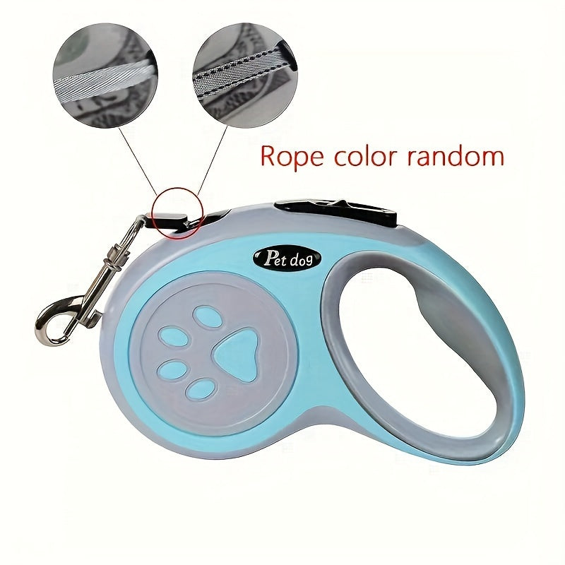 Nylon Retractable Dog Leash with One-Button Control for Small and Medium Pets