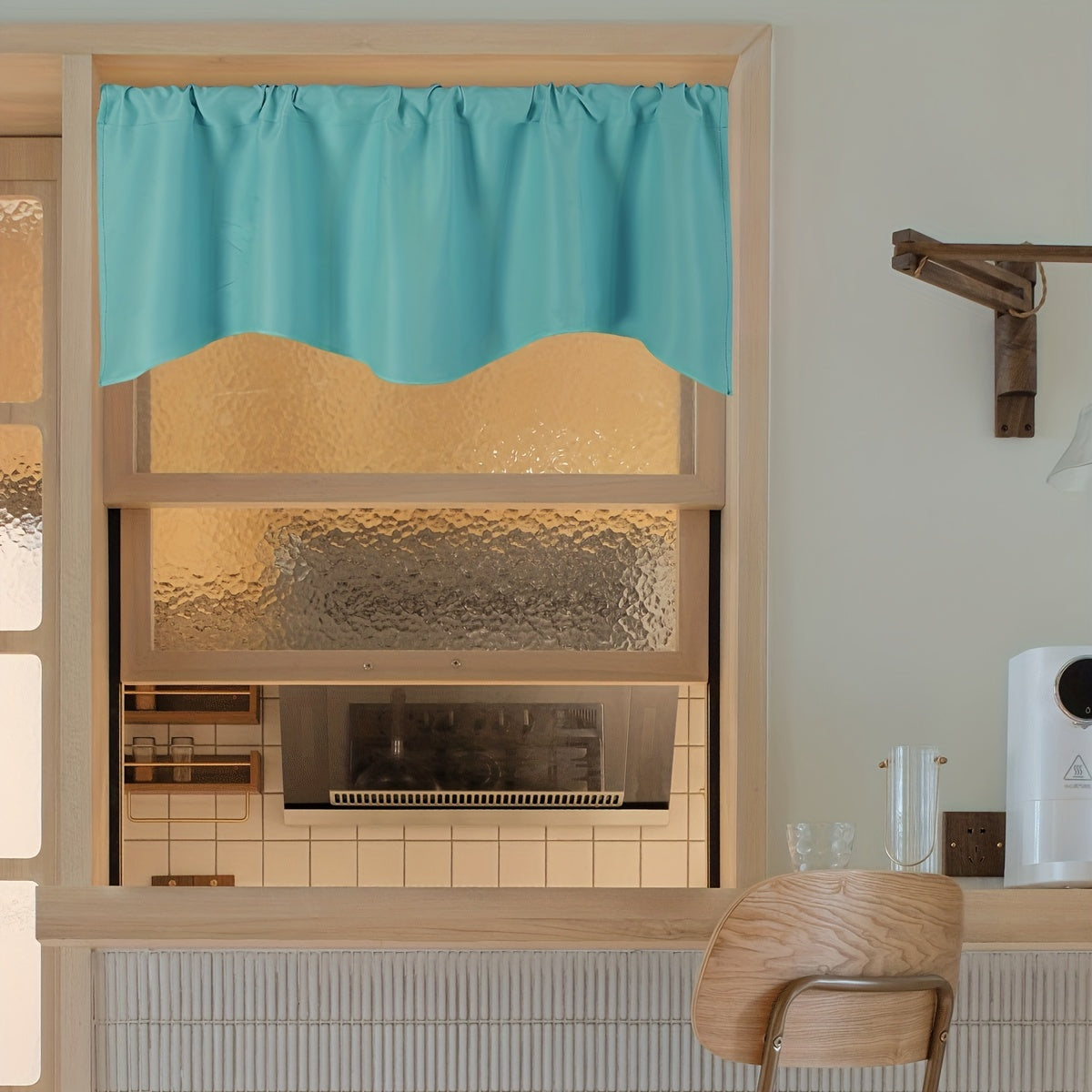 Blackout Curtain Panel Short Valance for Kitchen Living Room Office Rural Style