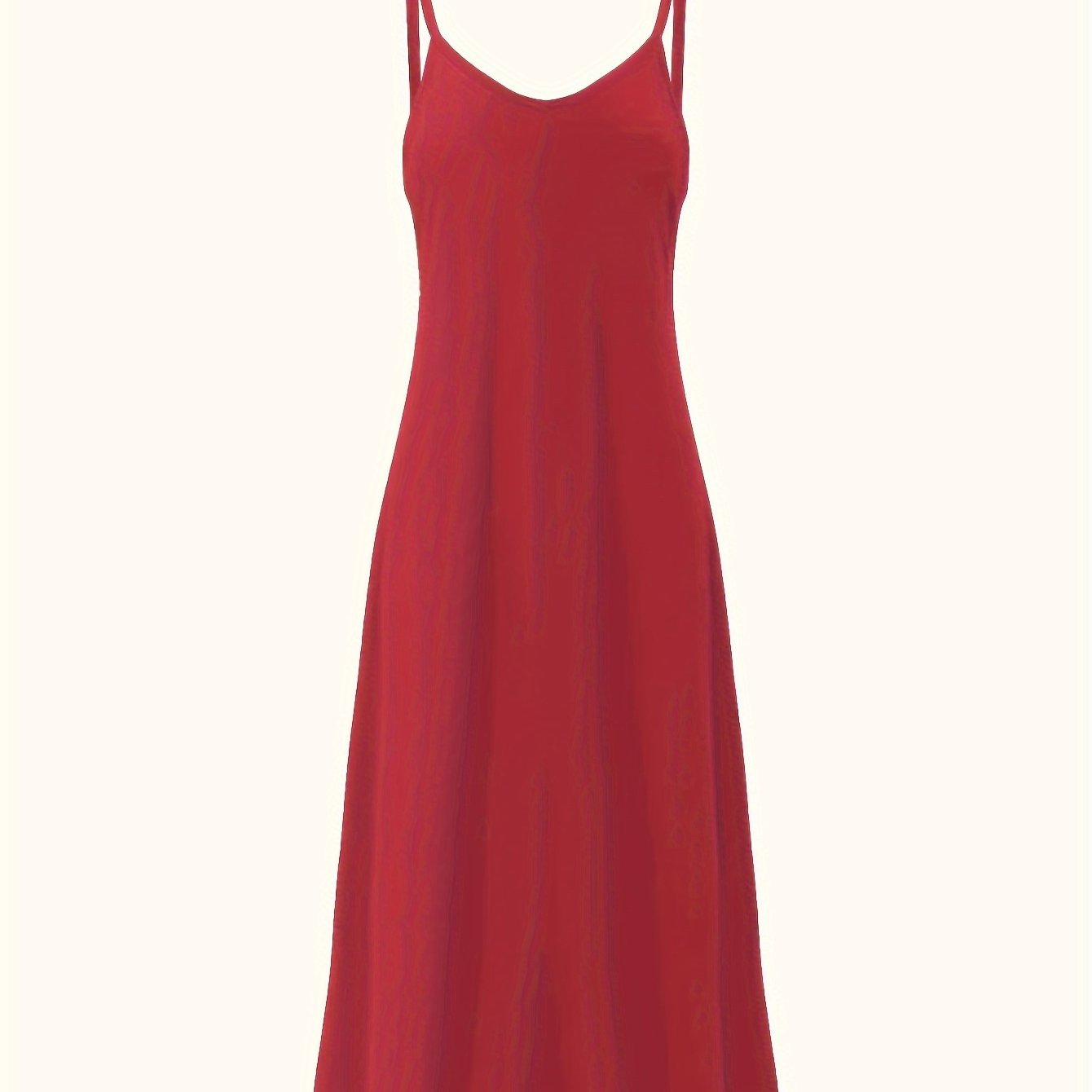 Women's Sleeveless Lounge Dress with Adjustable Straps and Flowing Skirt in Solid Polyester Knit Fabric