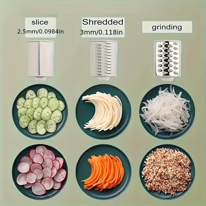 Manual Kitchen Slicer with 6 Interchangeable Blades for Vegetables Nuts Cheese