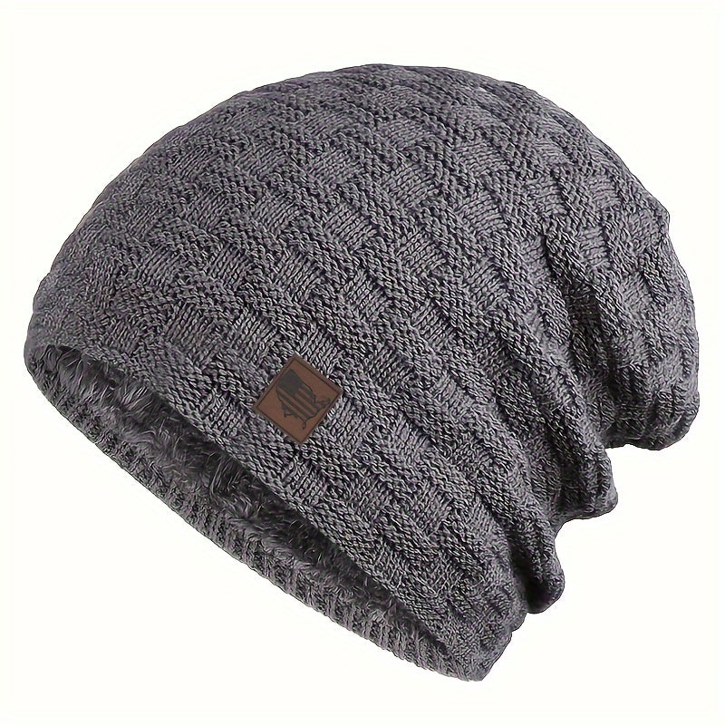 Men's Knit Beanie Hat Warm Winter Skull Cap for Outdoor Sports Skiing
