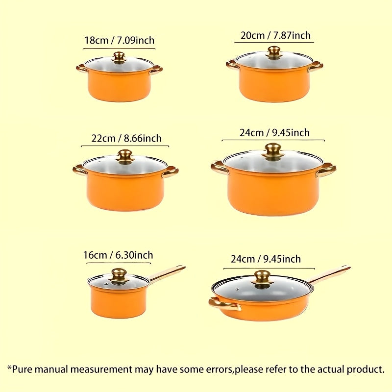 Stainless Steel Cookware Set 12 Pieces Soup Frying Milk Pots Kitchen