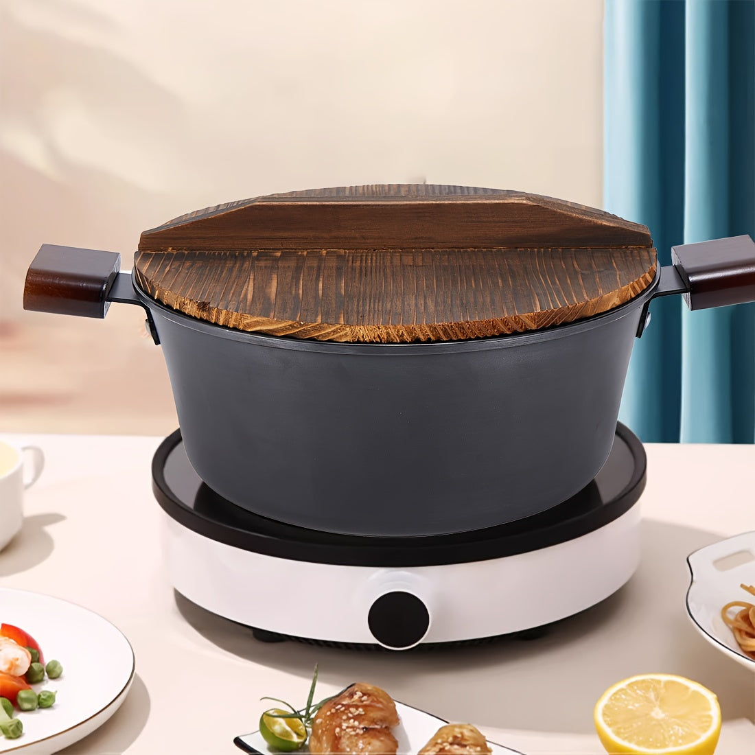 Vintage Kitchen Cookware Set 3 Pieces Wok Frying Pan Soup Pot Non-Stick