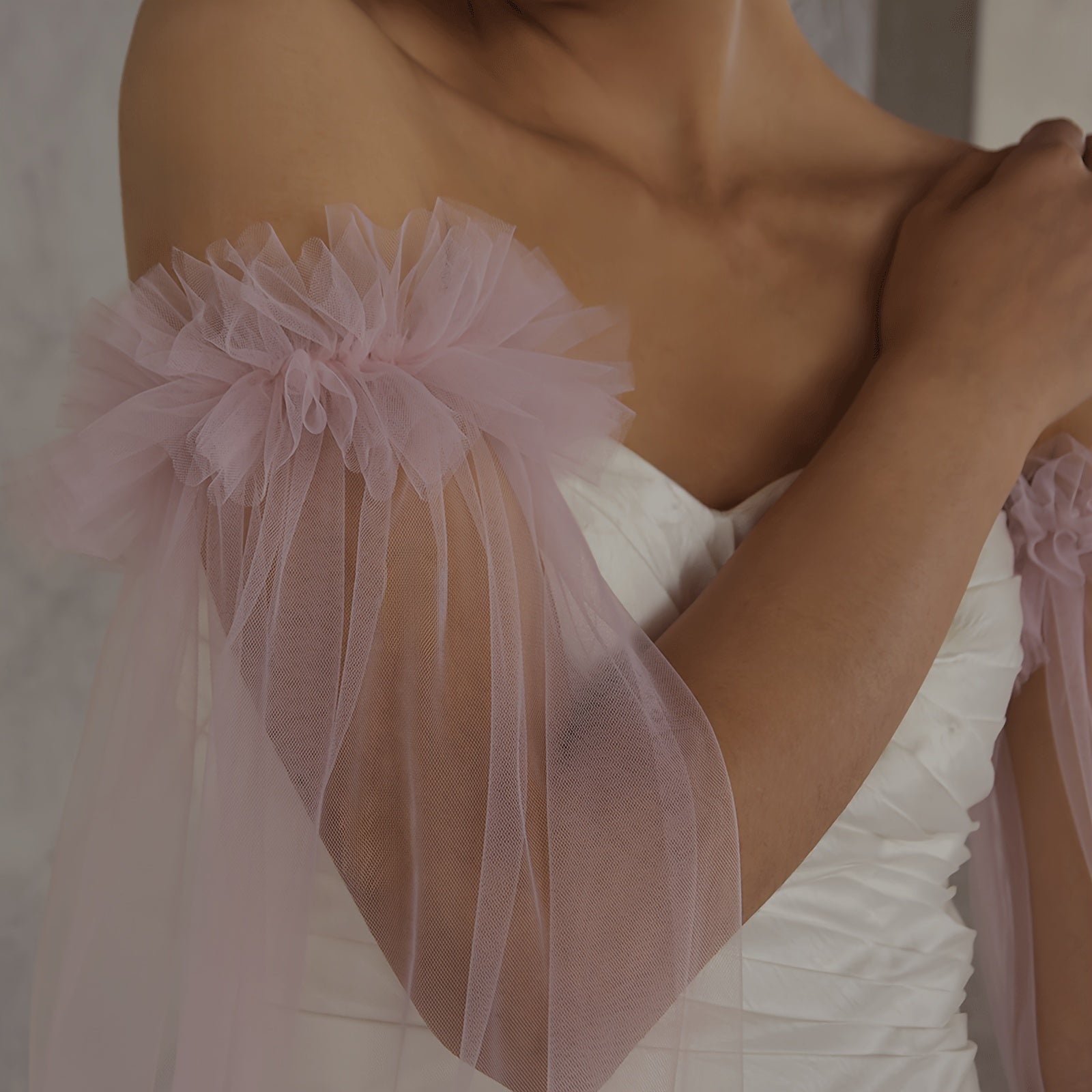 Long Tulle Bridal Sleeve Covers for Weddings in Various Colors Nylon Hand Wash