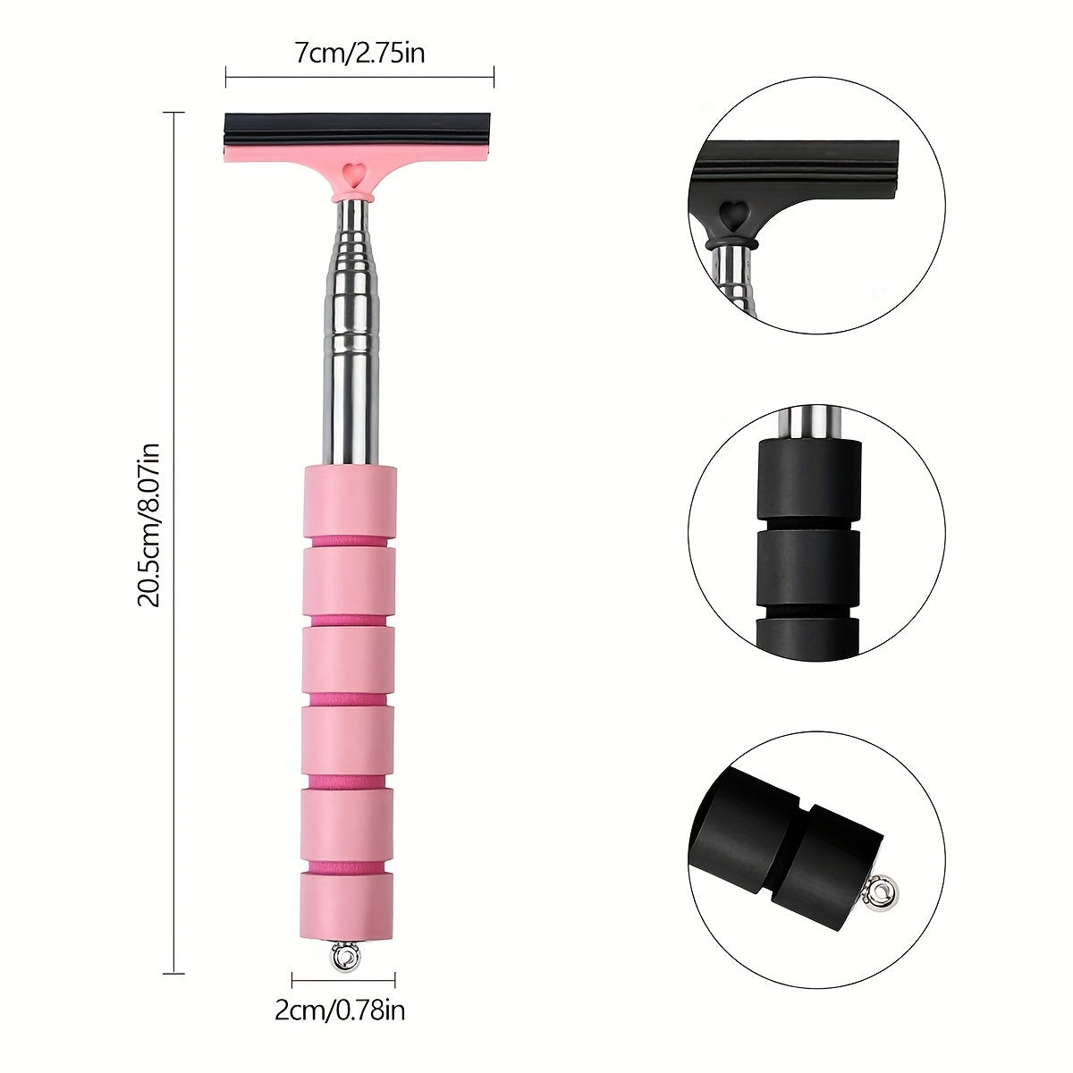 Limpiador de goma para espejo retrovisor de coche universal, herramienta retráctil para limpiar y raspar