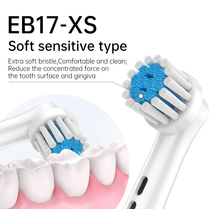 4 dona sezgir elektr tish cho'tkasi boshlari, yumshoq, ehtiyotkor, Oral-B bilan mos keladi