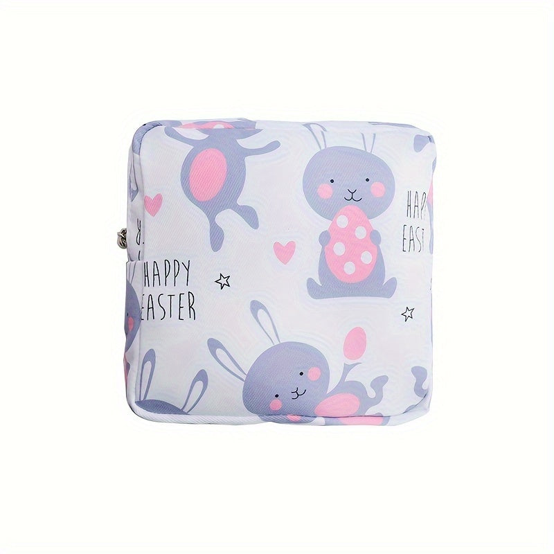 Cartoon Printed Portable Storage Bag Waterproof Large Capacity Organizer for Girls Coins Headsets Art Supplies