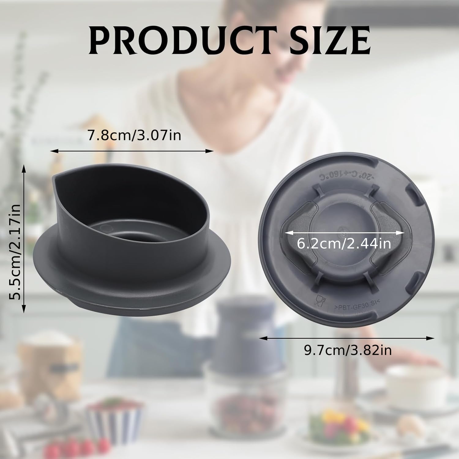 Taza medidora con tapa para Thermomix TM5 TM6 50ml 100ml Apto para lavavajillas