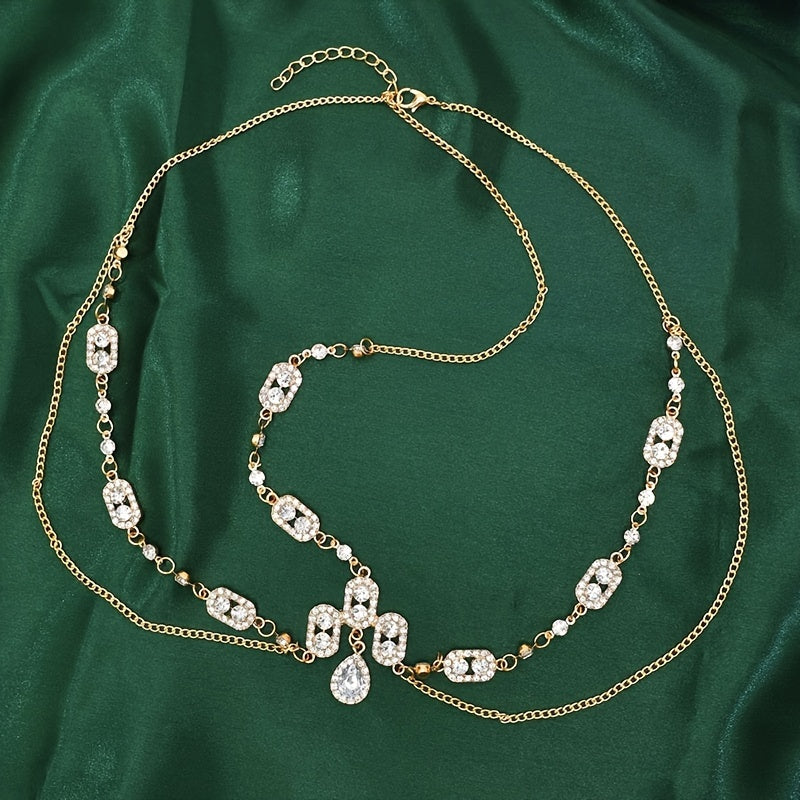 Bridal Headband with Rhinestone Chain for Women Elegant Hair Accessory