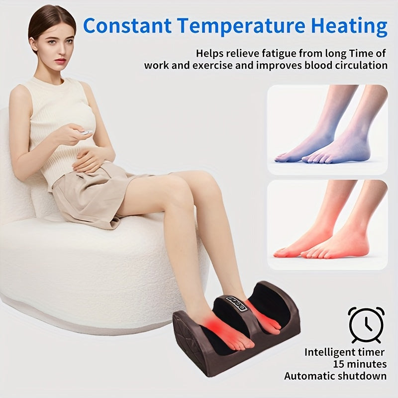 Portable Electric Foot Massager with Heat, Adjustable Speed and Timer