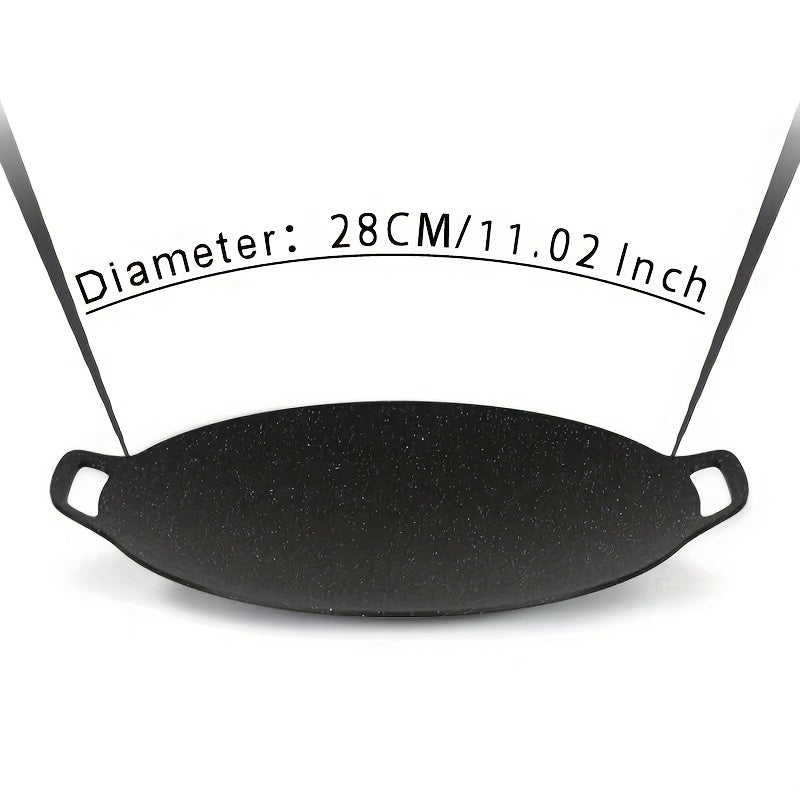 Топ-продажа: Универсальная чугунная сковорода с двумя ручками - антипригарная круглая сковорода для блинов, оберток, гриля и не только - идеальна для домашних блюд и профессиональных кулинарных шедевров, подходит для роти, крепов и обжаривания мяса.