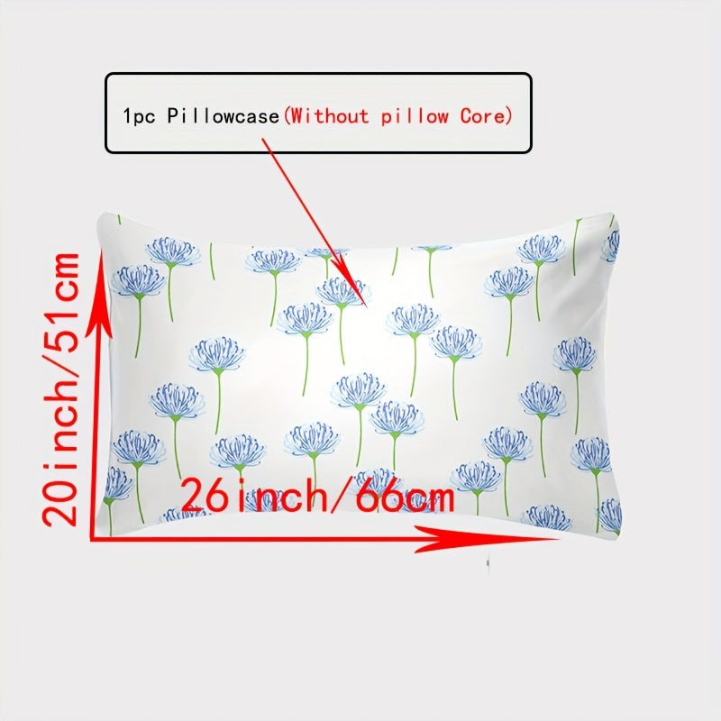 Funda de almohada de algodón con patrones de flores y cuadros, transpirable 144TC
