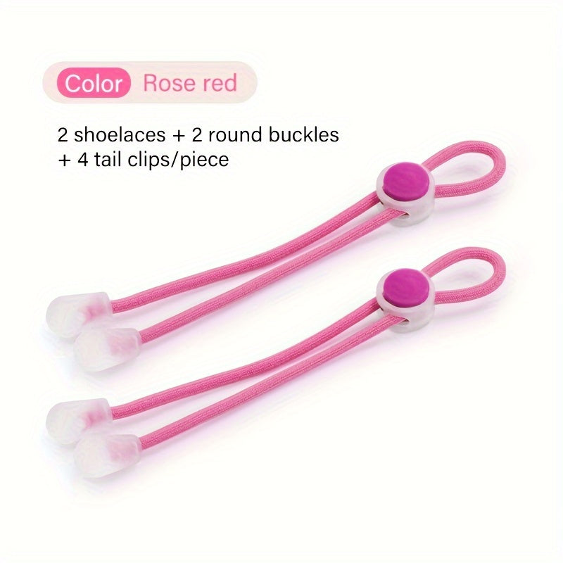 Unisex Elastic No-Tie Shoelaces with Adjustable Buckles for Sneakers