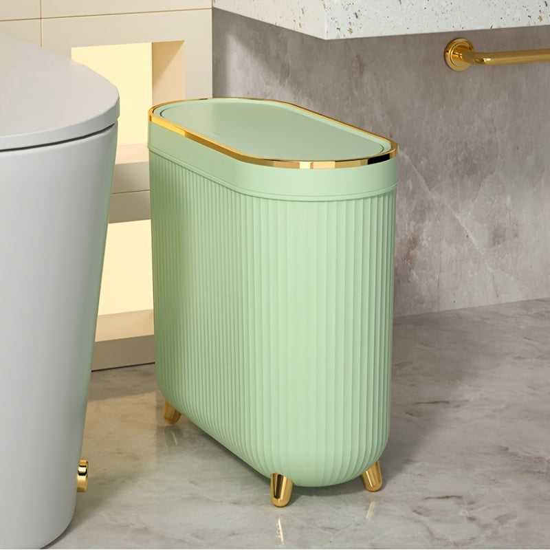 Narrow Slit Trash Can with Lid for Household and Office Use