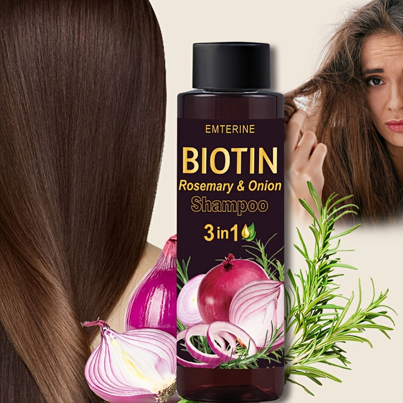 3-in-1 Biotin Rosemary Onion Shampoo for Dry Frizzy Hair 100g