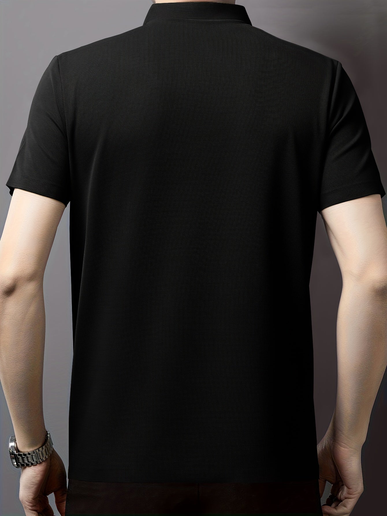 Мужская гольф-рубашка с геометрическим принтом, полиэстер, повседневная, весна, лето, осень