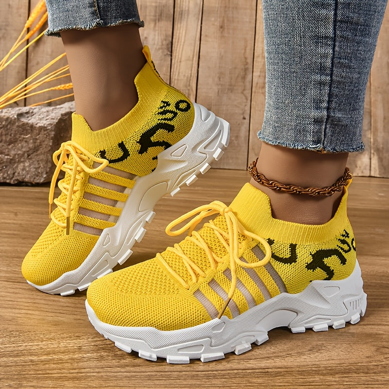 Women's Casual Mid-Top Sneakers Breathable Fabric White Lace-Up Comfortable