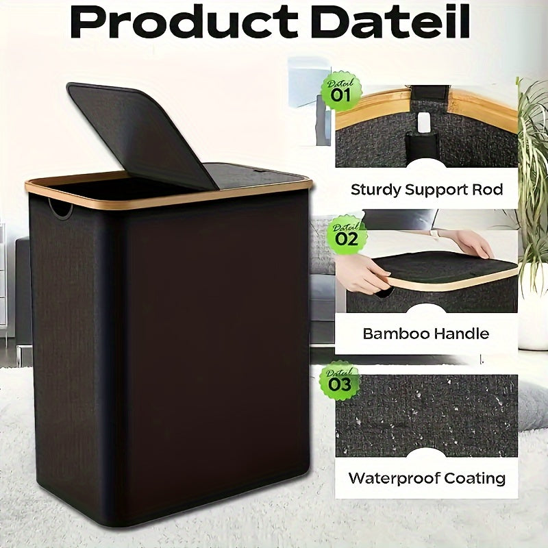 Large Laundry Hamper with Lid and Detachable Bags for Clothes Storage in Laundry Rooms and Dorms