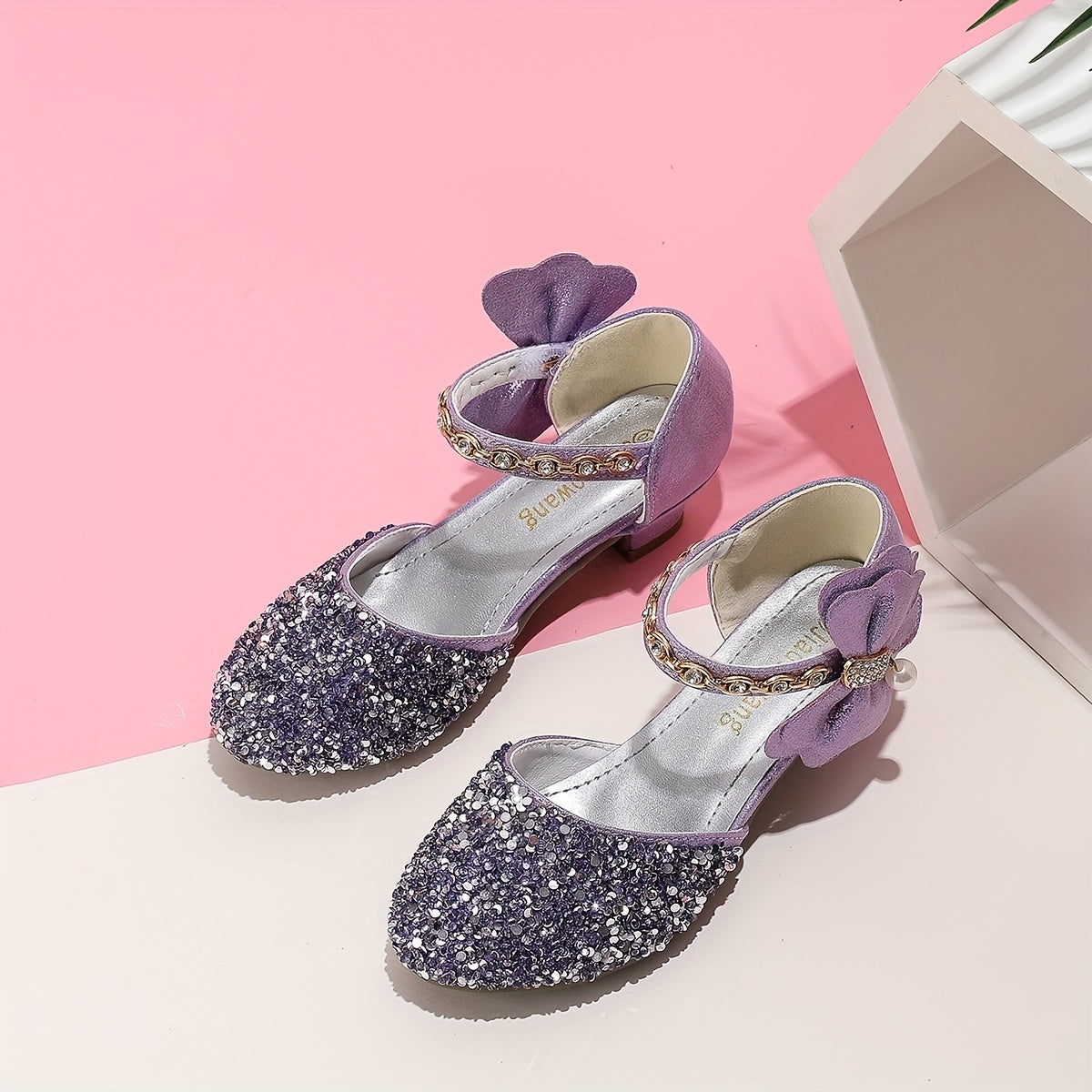 Children's Crystal Sandals for Girls Princess Design Spring Summer Breathable Glitter Round Toe Low Top
