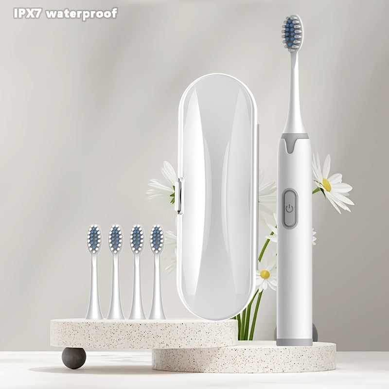 Electric Toothbrush for Adults IPX7 Waterproof with Soft Replaceable Heads