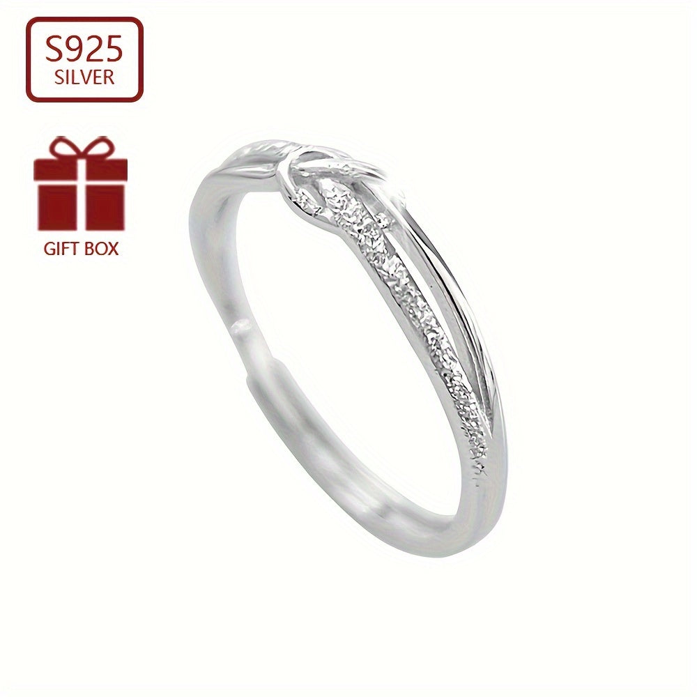 Women's Sterling Silver Ring with Starry Knot Rope Design Hypoallergenic Lightweight