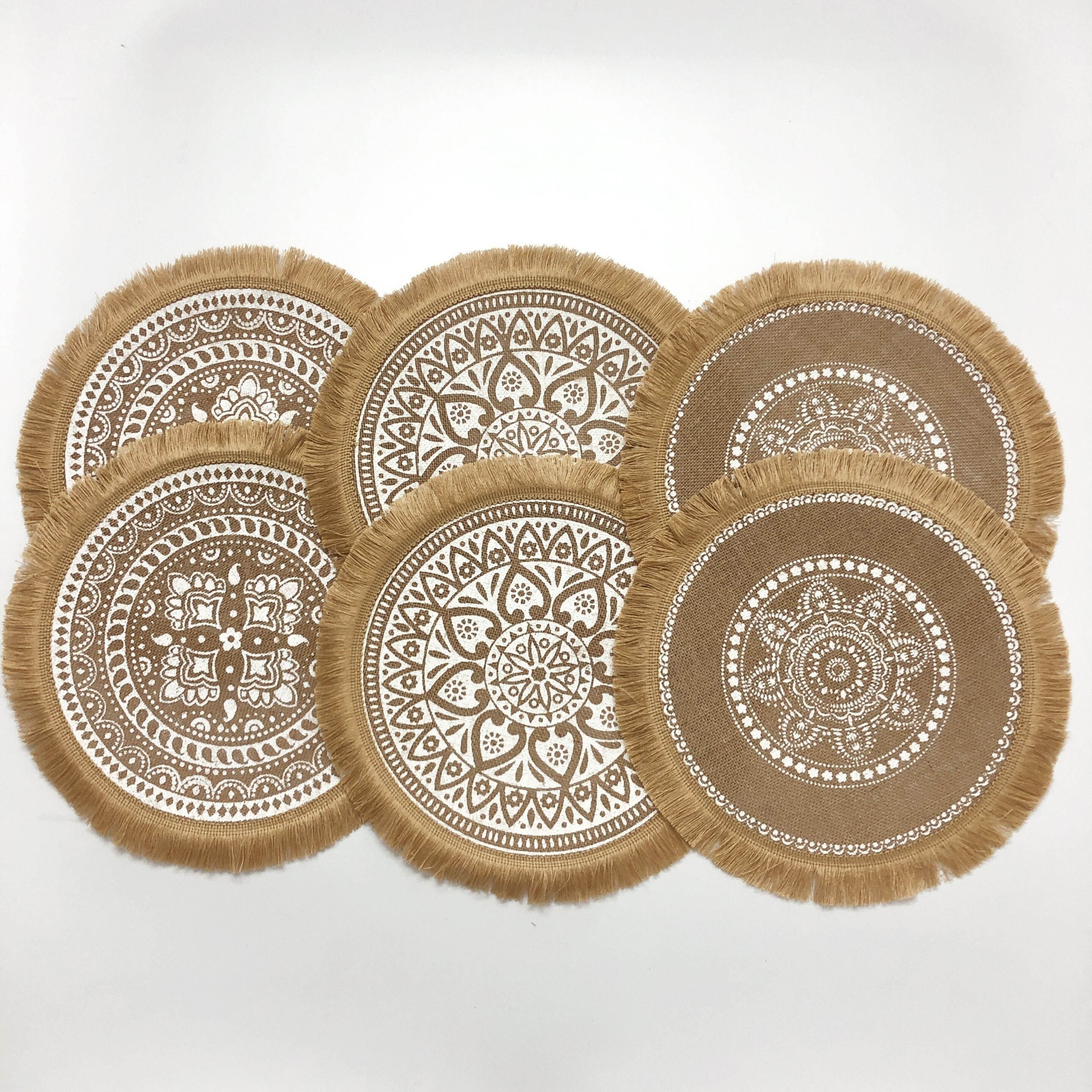 Natural Jute Woven Placemats Bohemian Style for Home Dining and Parties