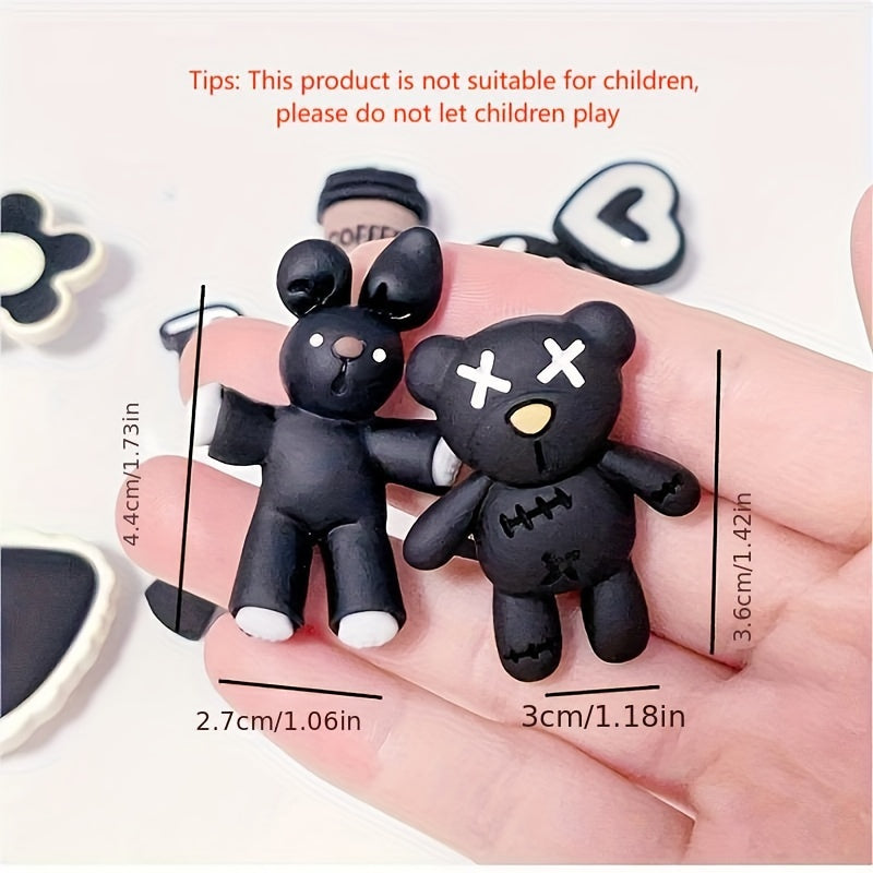 12pcs Animal-Themed Shoe Decorations ABS Material DIY Accessories for Kids and Adults