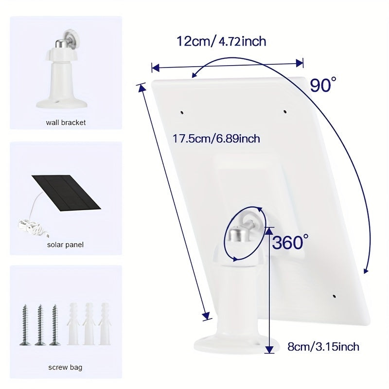 High-Efficiency Solar Panel Charger with USB and Micro USB Ports for Security Cameras and Wireless Doorbells