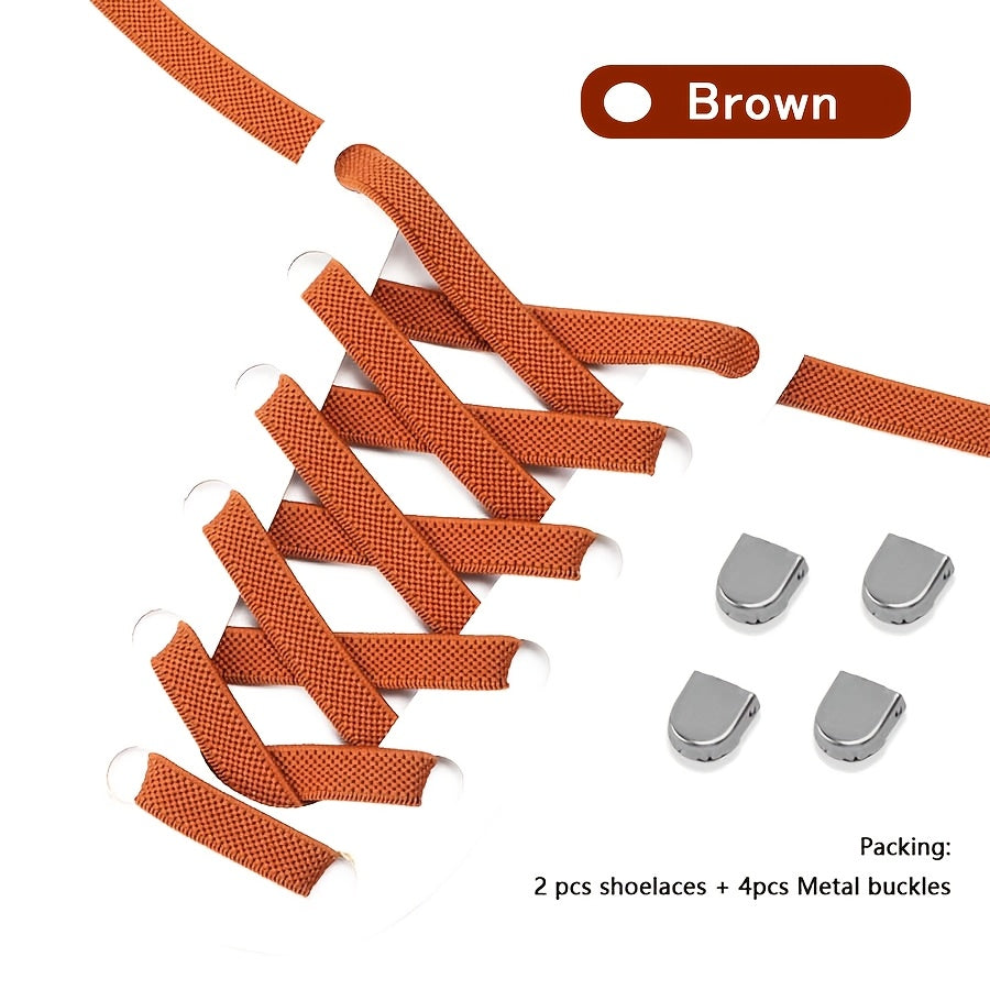 Unisex Polyester Elastic No-Tie Shoelaces for Running and Casual Shoes