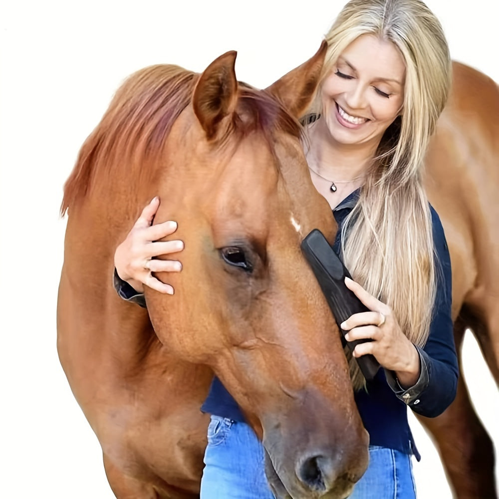 Durable ABS Grooming Brush for Horses and Dogs Shedding Detangling Black