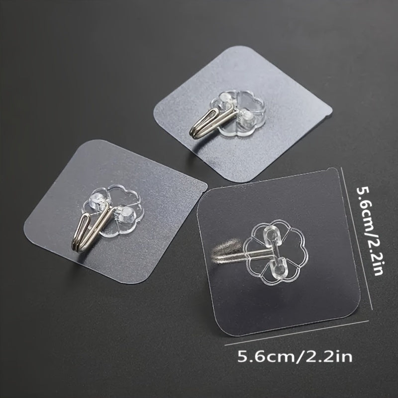 10-Pack Waterproof Plastic Wall Hooks for Bathroom and Kitchen Storage