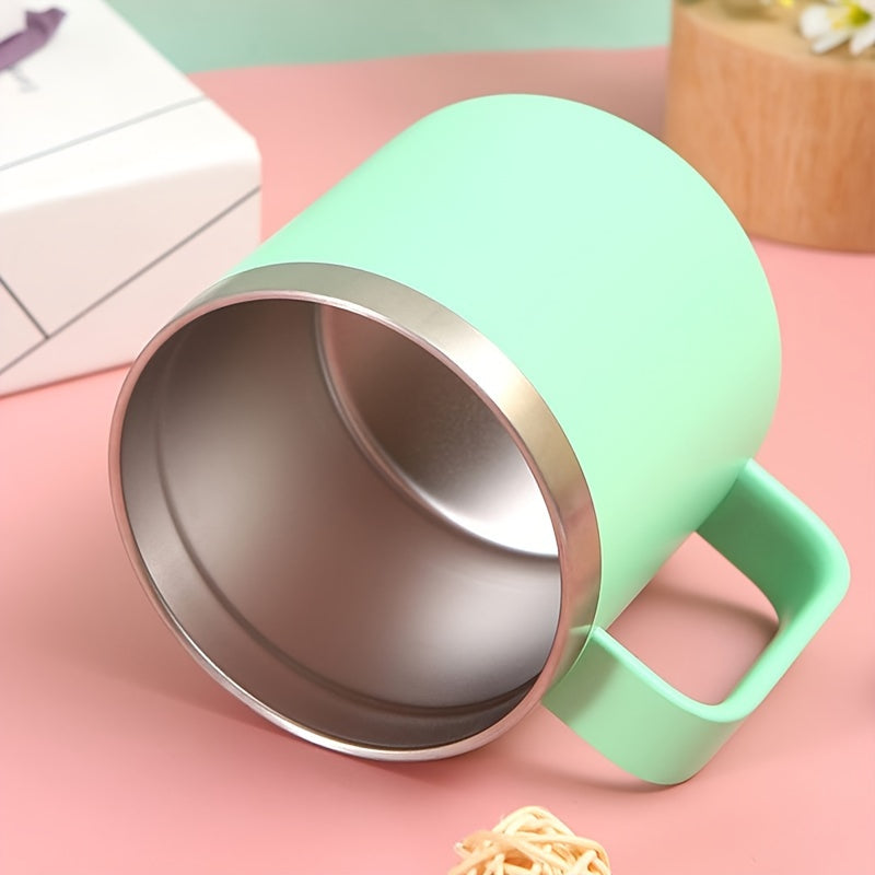 Taza de café de acero inoxidable de 14 oz con tapa, aislamiento al vacío de doble pared, para bebidas calientes y frías