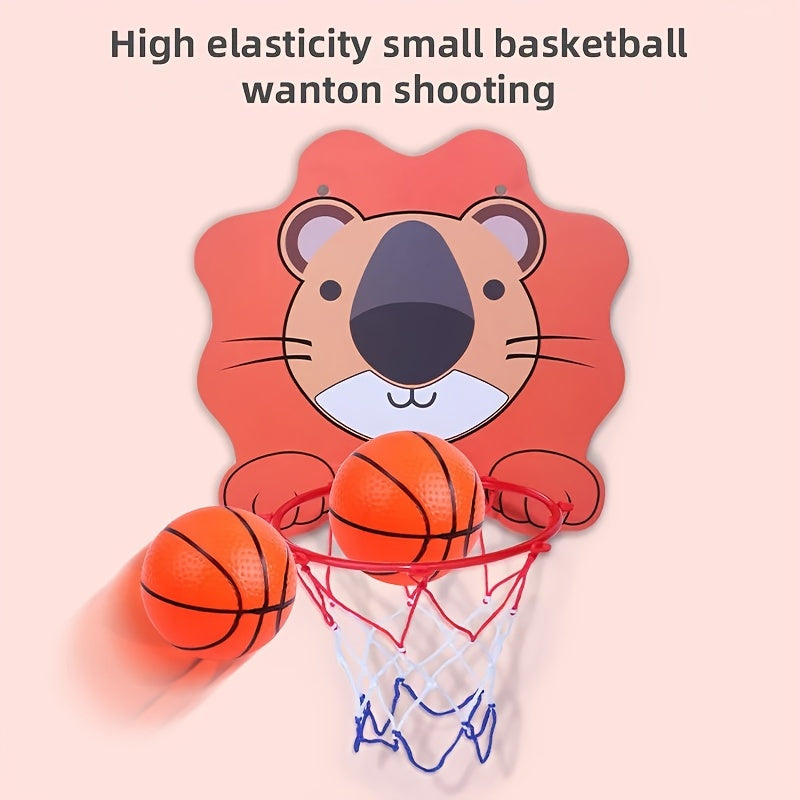 Children's Cartoon Animal Basketball Hoop Indoor Outdoor Easy to Install No Drilling