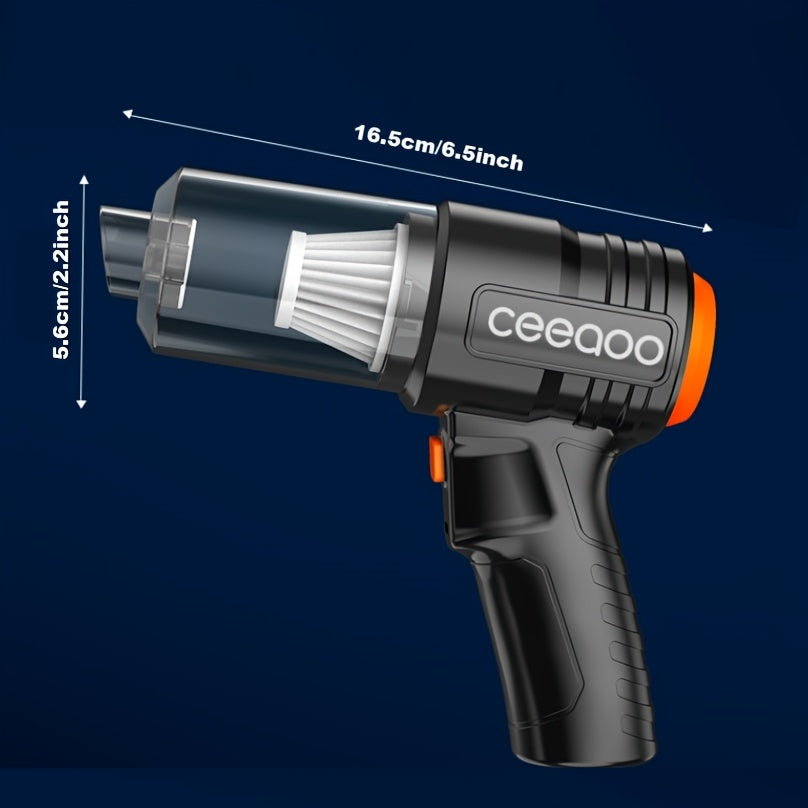 Aspiradora inalámbrica de mano con batería de 2400mAh, súper succión, función dual de soplado y succión