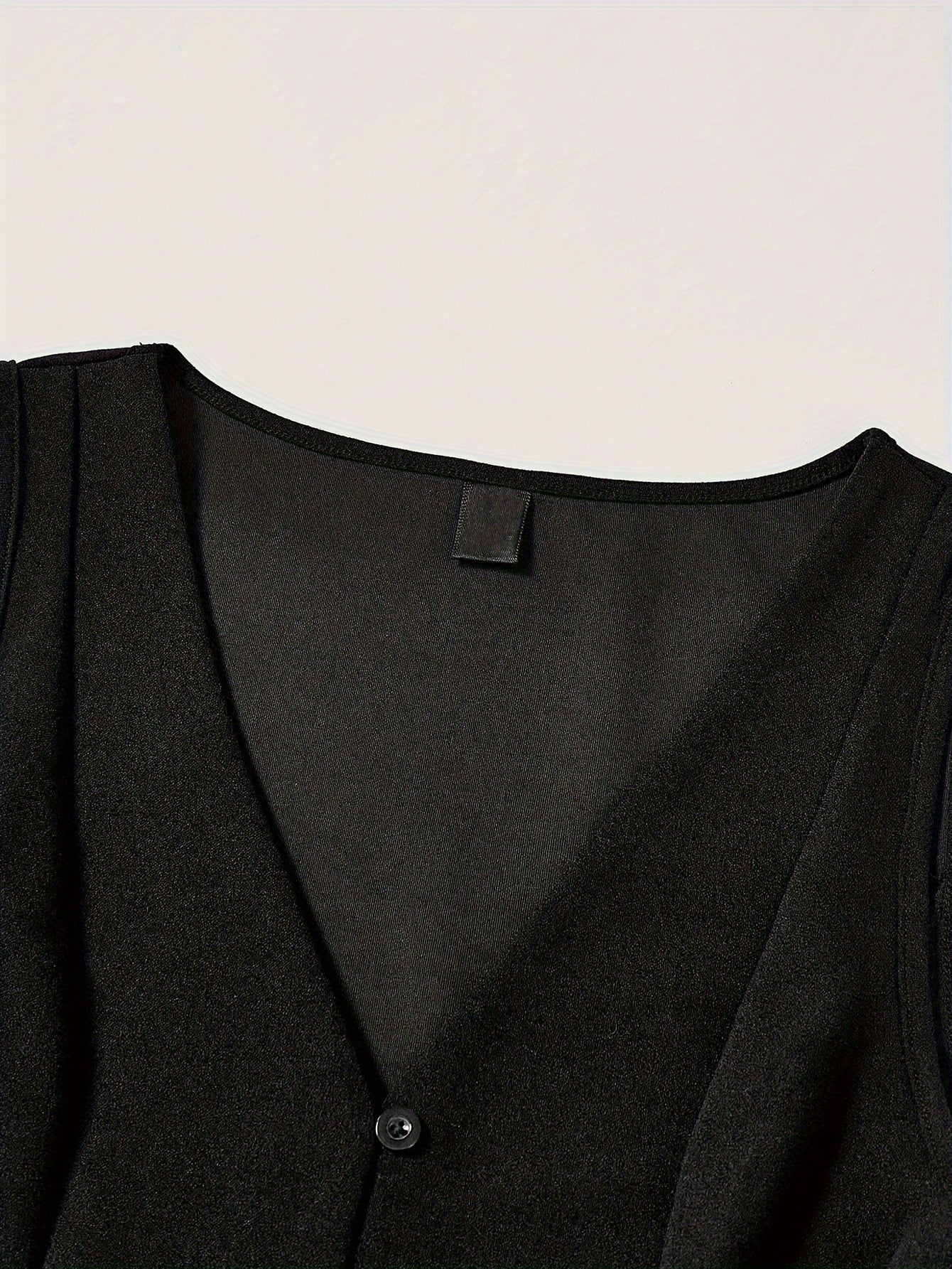 Women's Polyester V-Neck Sleeveless Vest with Button Front and Side Tie for Spring Summer Fall