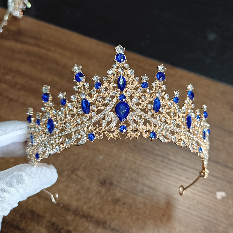 Diadema nupcial con cristales, corona oversized para bodas y eventos