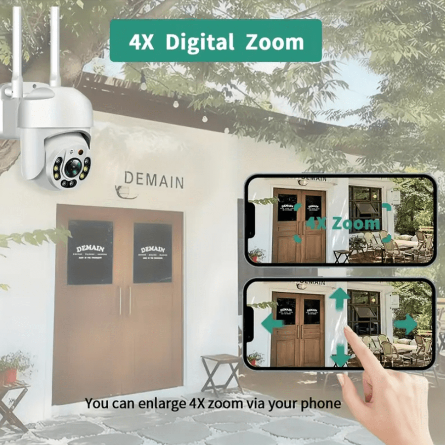 Уличная WiFi-камера безопасности с панорамным наклоном и автотрекингом, обнаружение движения человека, двусторонний звук, 1080p, обзор 360°