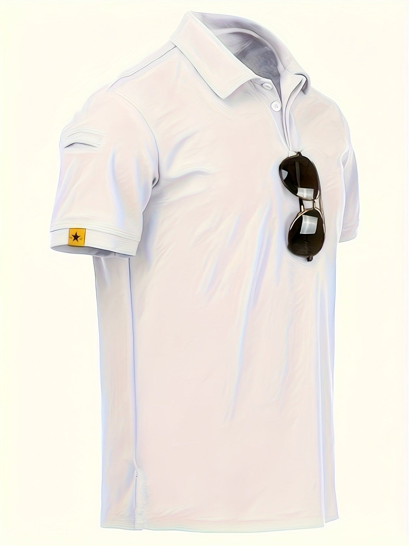 Men's Navy Blue Casual Shirt Short Sleeve Stretch Polyester Golf and Casual Wear